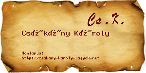Csákány Károly névjegykártya