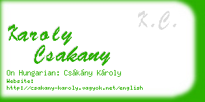 karoly csakany business card