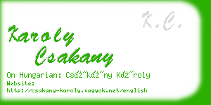 karoly csakany business card